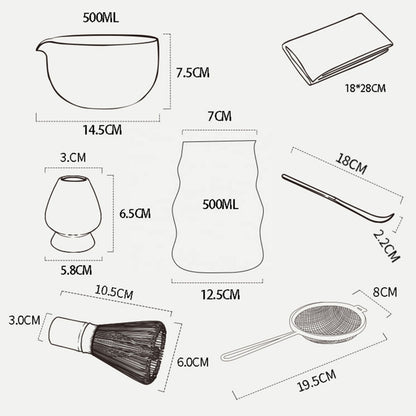 Japanisches Matcha-Set aus Glas | 8-teiliges Matcha Starter Kit