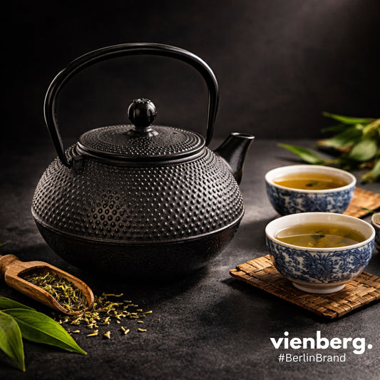 Gusseisen japanische Teekanne mit Edelstahl Teesieb, 800 ml, Schwarz