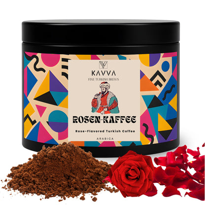KAVVA Premium Rosen-Kaffee – Türkischer Kaffee mit Rosenaroma, ohne Zucker, 100 % Arabica, 100 g