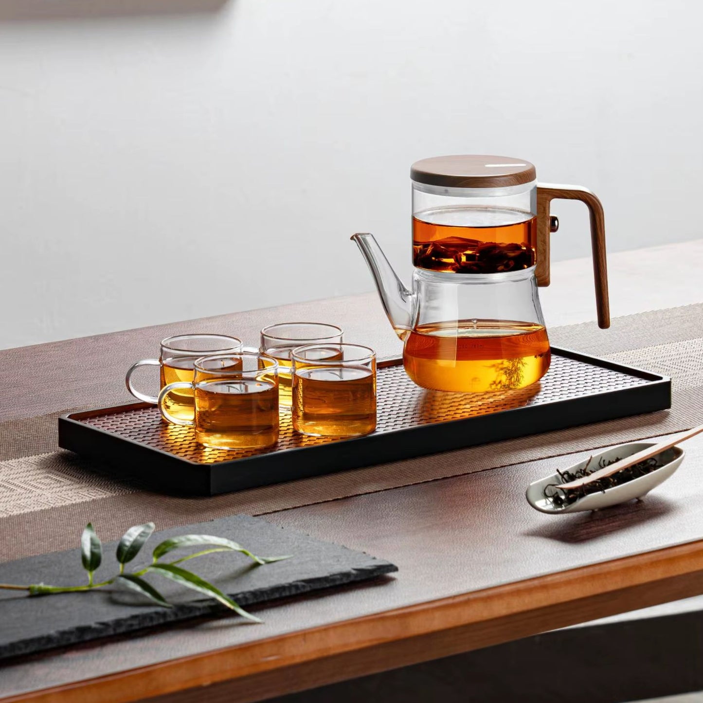 Glas Teekanne – 760 ml Borosilikatglas Teekanne & integriertem Filter | Innovativer Abflussmechanismus