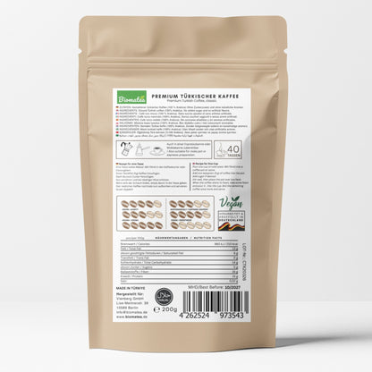 Türkischer Kaffee 200g – 100% Arabica, fein gemahlen, traditionell geröstet, intensives Aroma, ideal für Cezve & Espressokocher