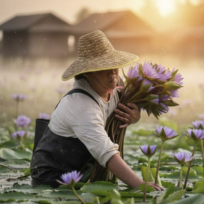 Lotusblüten, Ganze Blüten Blau, Naturbelassen, Getrocknete Deko Blüten, Räucherwerk, 30 g