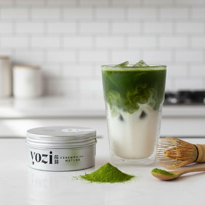 Yozi Premium ceremonial Matcha Pulver, 50g Dose, aus Kagoshima, high grade, Pestizidfrei Matcha-Tee