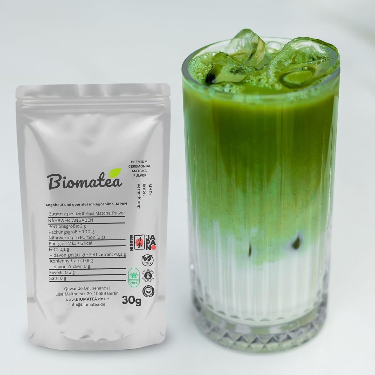 Weihnachten Matcha-Set | Japanischer ceremonial Matcha Pulver 30g + Weihnachts-Geschenkdose