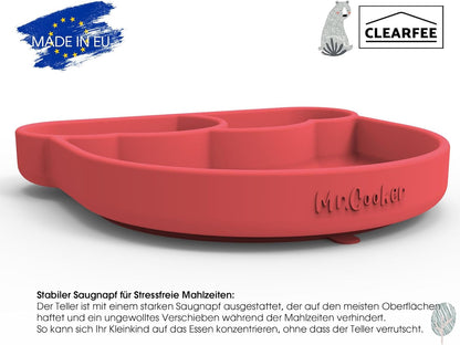 Babygeschirr Set | Silikon Teller mit Saugnapf und Löffel | Kinderteller mit 3 Speiseteller | BPA Frei | Made in Europa | Mikrowellengeeignet