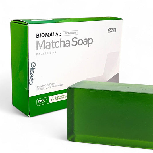 Matcha Gesichtsseife – mit Vitamin C & Niacinamid – Für klare, strahlende Haut – Vegane Pflege für alle Hauttypen – 100g