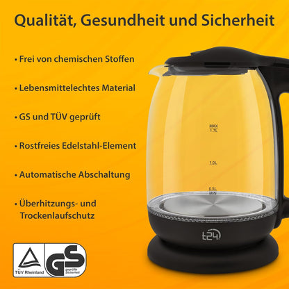 Glas Wasserkocher 1.7L
