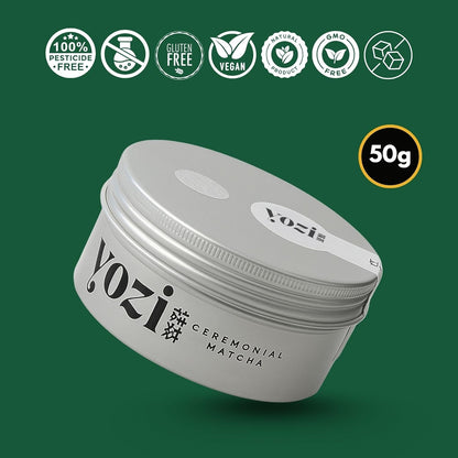 Yozi Premium ceremonial Matcha Pulver, 50g Dose, aus Kagoshima, high grade, Pestizidfrei Matcha-Tee