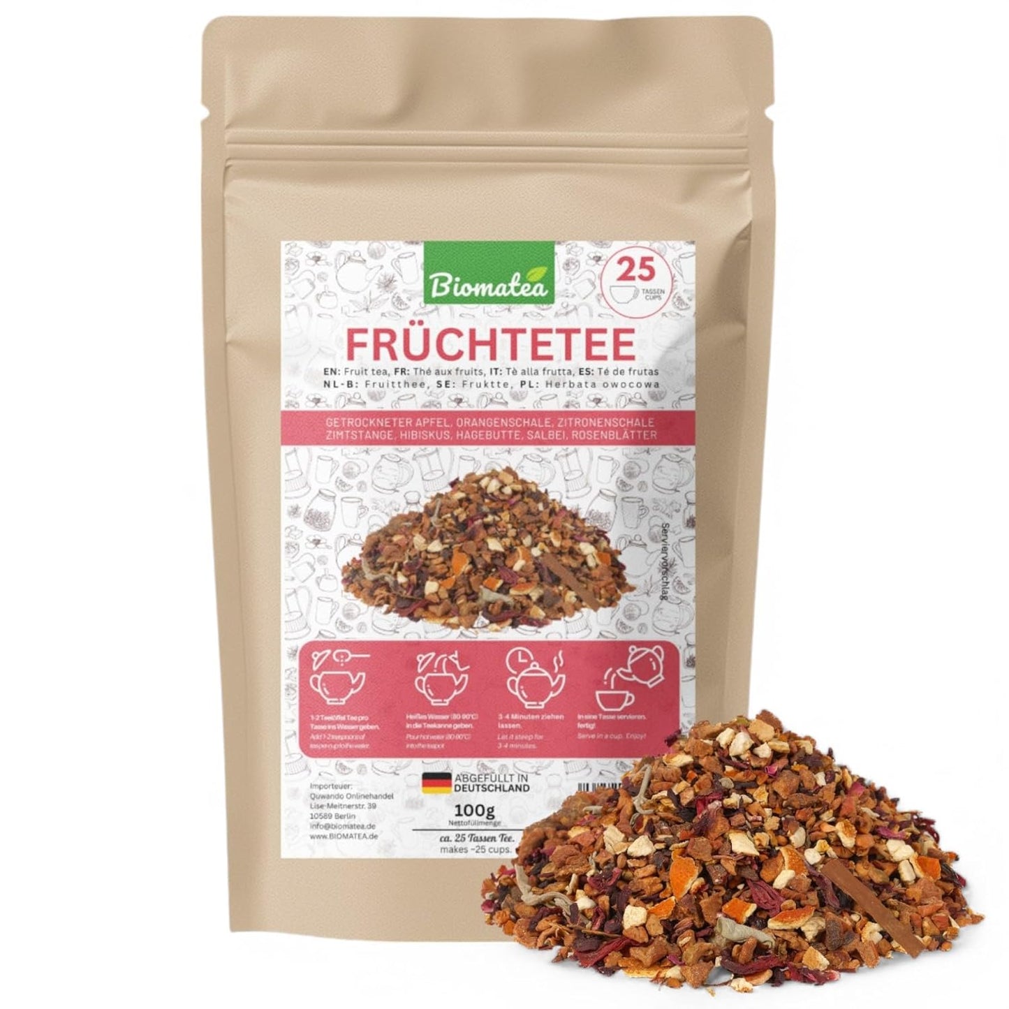 Früchtetee, 100 g aromatische Fruchtmischung