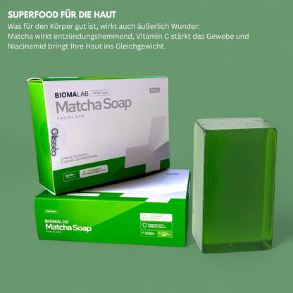 Matcha Gesichtsseife – mit Vitamin C & Niacinamid – Für klare, strahlende Haut – Vegane Pflege für alle Hauttypen – 100g
