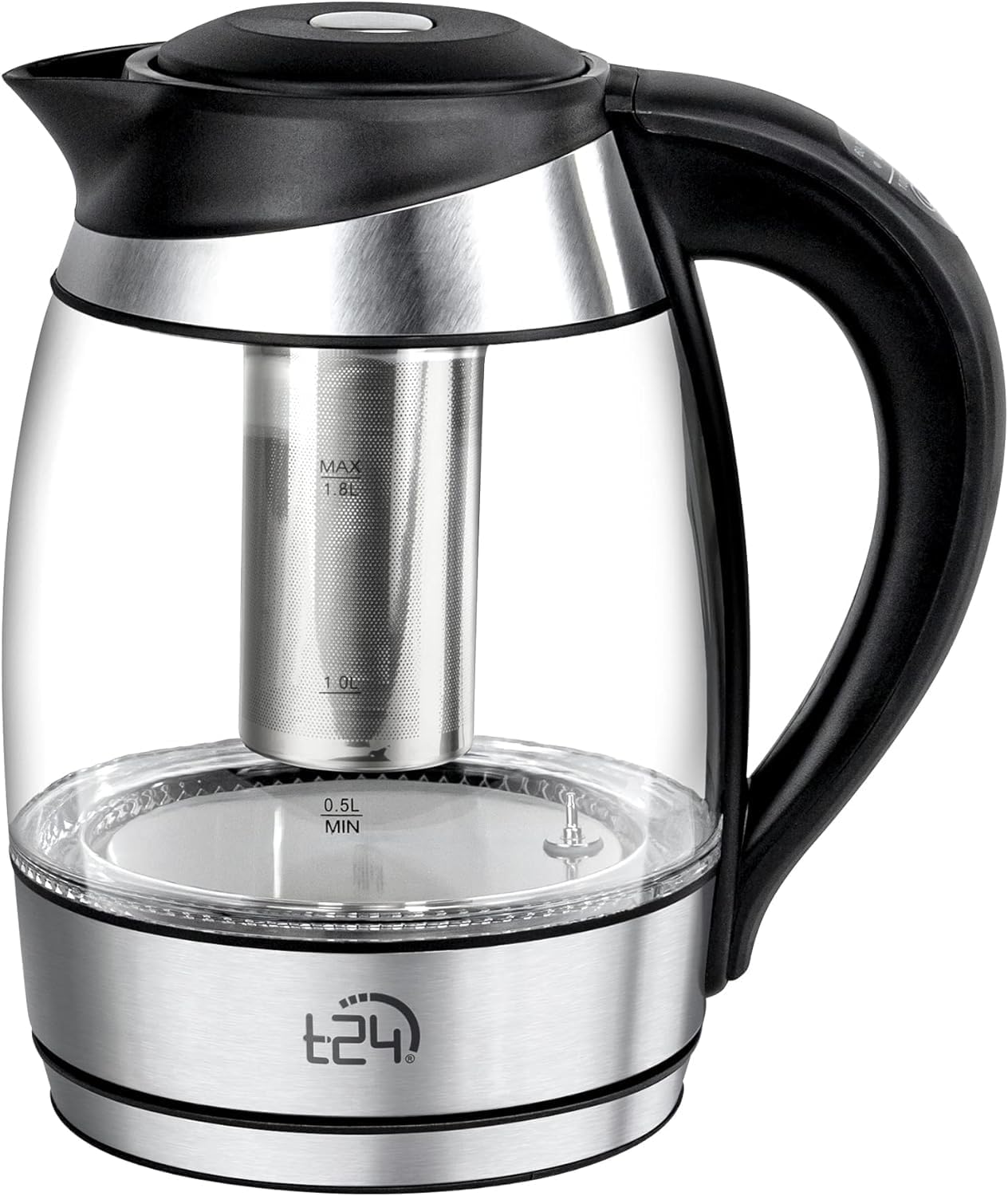 Glas Wasserkocher 1.8L mit abnehmbares Teesieb Temperatureinstellung