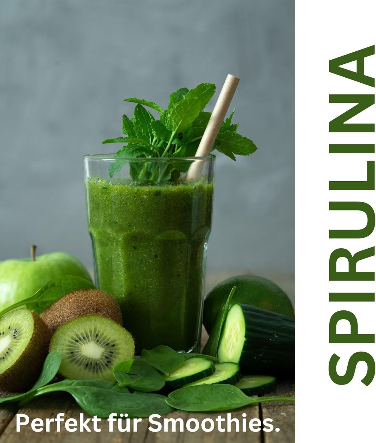 Reines grünes Spirulina-Pulver, 100g