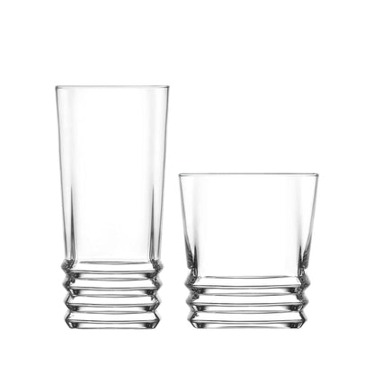 Elegan Softdrink Trinkgläser Set 315 und 335 ml, 12 Stück