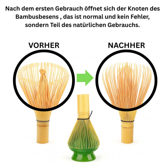 Matcha Whisk Bambusbesen | Chasen Matchabesen 100 Zinken Borsen Natur