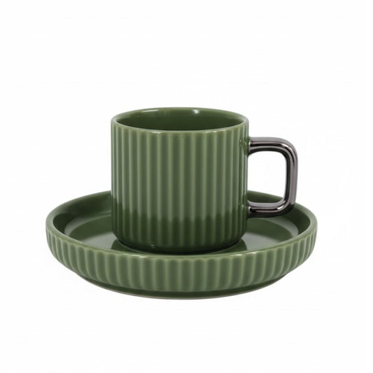 12tlg. Mokka Kaffee Tassen Set, aus Porzellan 100ml, Relief-Design