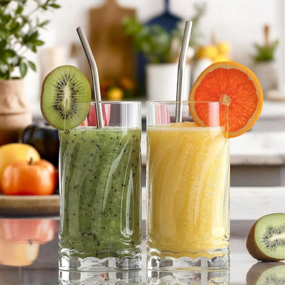 Wave 6 Stück Matcha Gläser 390ml Wellen-Design, extra schwer & massiv