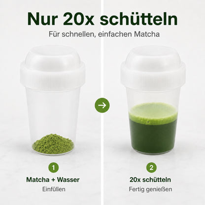 Mini Matcha Shaker 20 ml für Matcha, Hojicha & Ube Latte, kompakter Tee Shaker mit Schraubdeckel, Made in Japan