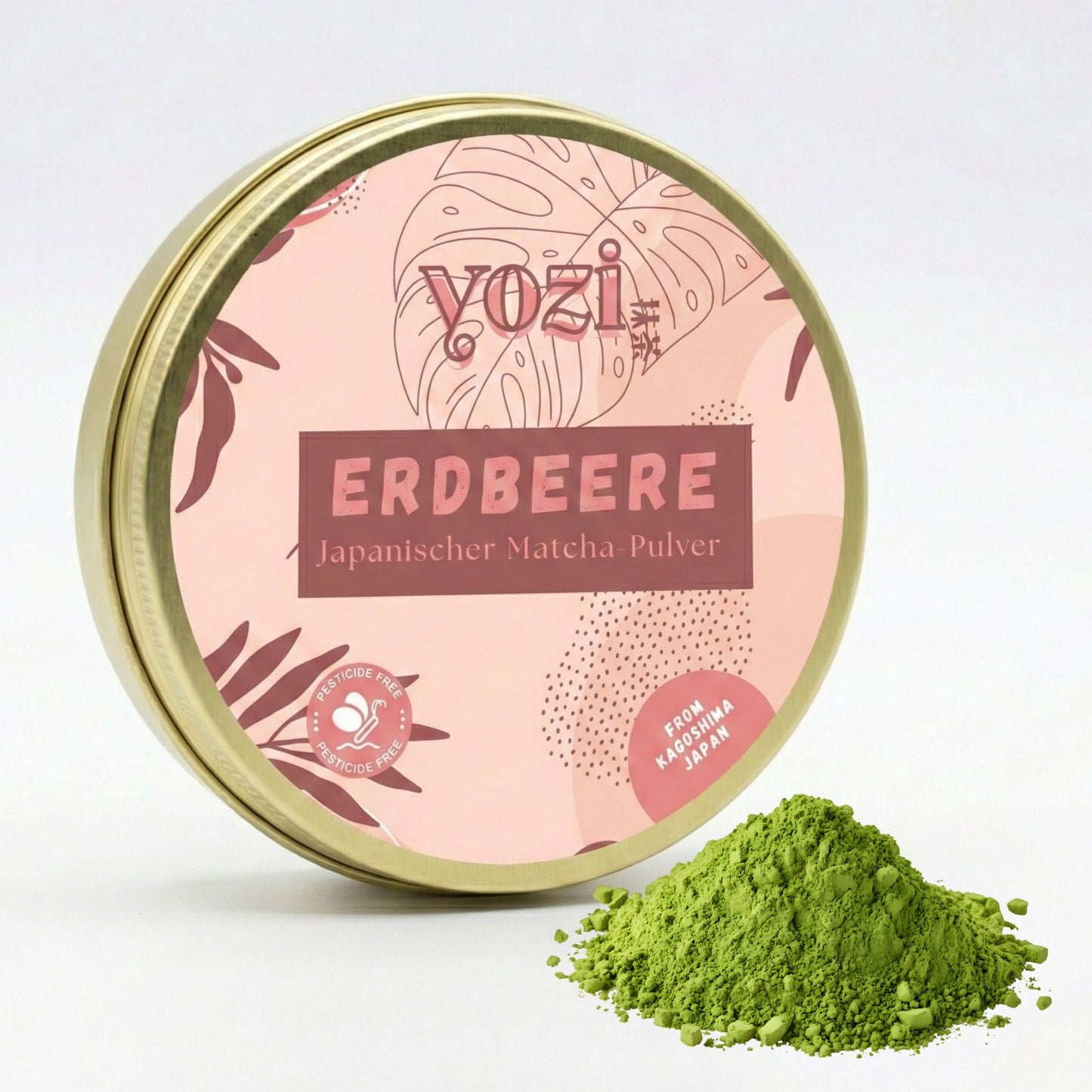 Ceremonial japanischer Matcha Tee Pulver mit Erdbeere Geschmack, 40g Dose