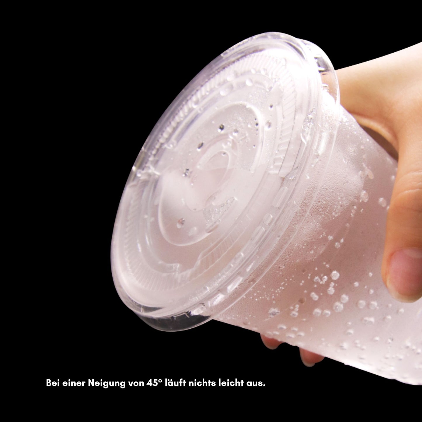 100 Stück Pet Becher mit Domdeckel für Matcha Latte, Dessert, Softdrink, Kaffee, to go Plastikbecher, | 360ml, 400ml, 500ml