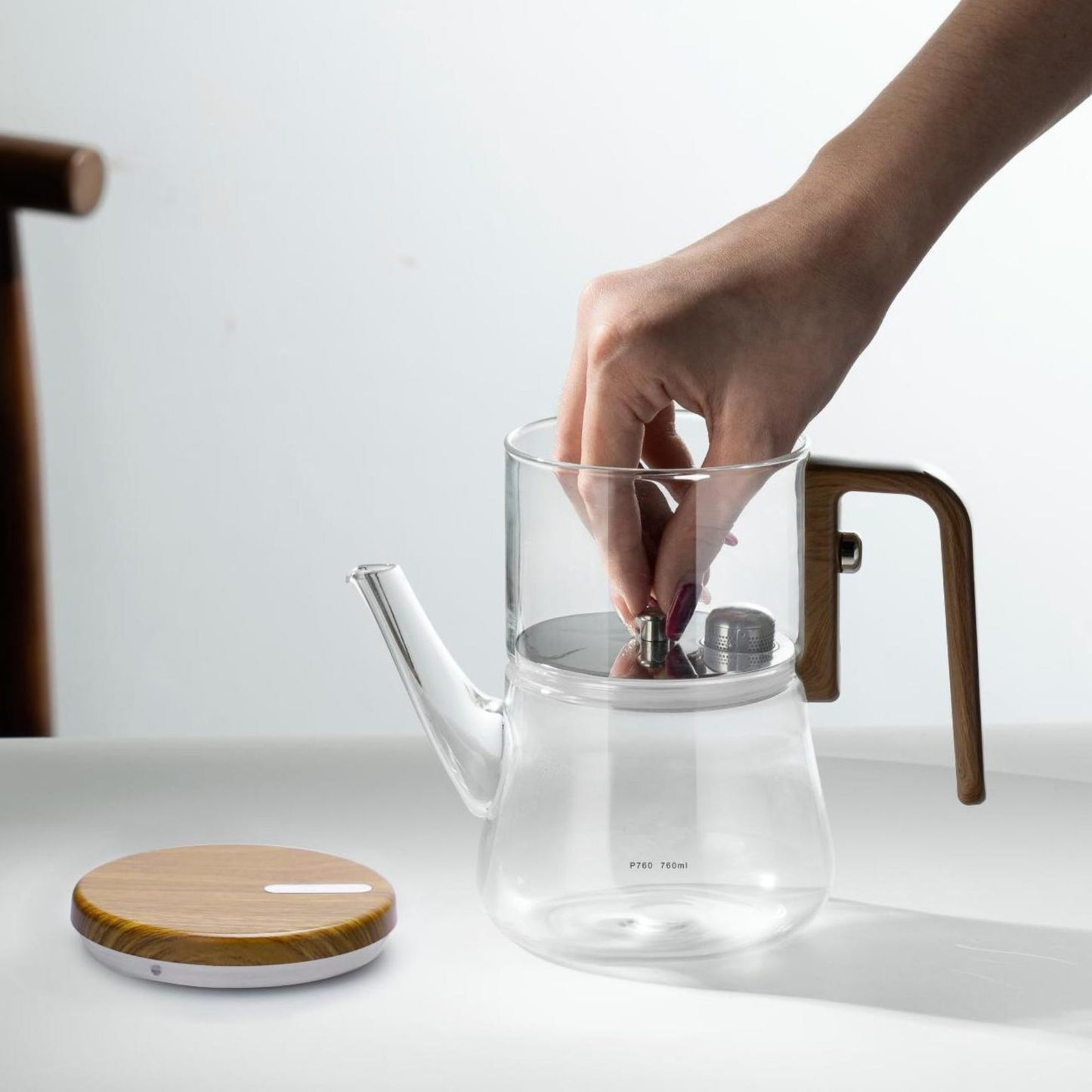 Glas Teekanne – 760 ml Borosilikatglas Teekanne & integriertem Filter | Innovativer Abflussmechanismus