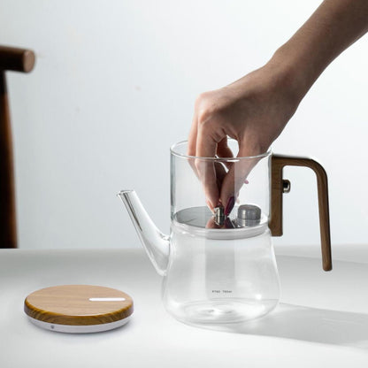 Glas Teekanne – 760 ml Borosilikatglas Teekanne & integriertem Filter | Innovativer Abflussmechanismus