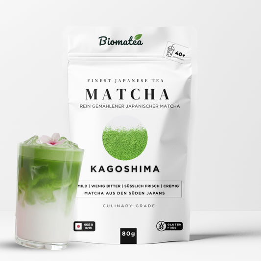 Wakataka Japanischer Matcha Pulver Grüner Tee aus Kagoshima 80g | Vielseitig für Latte, Smoothies, Backen & Desserts | natürlich & fein gemahlen