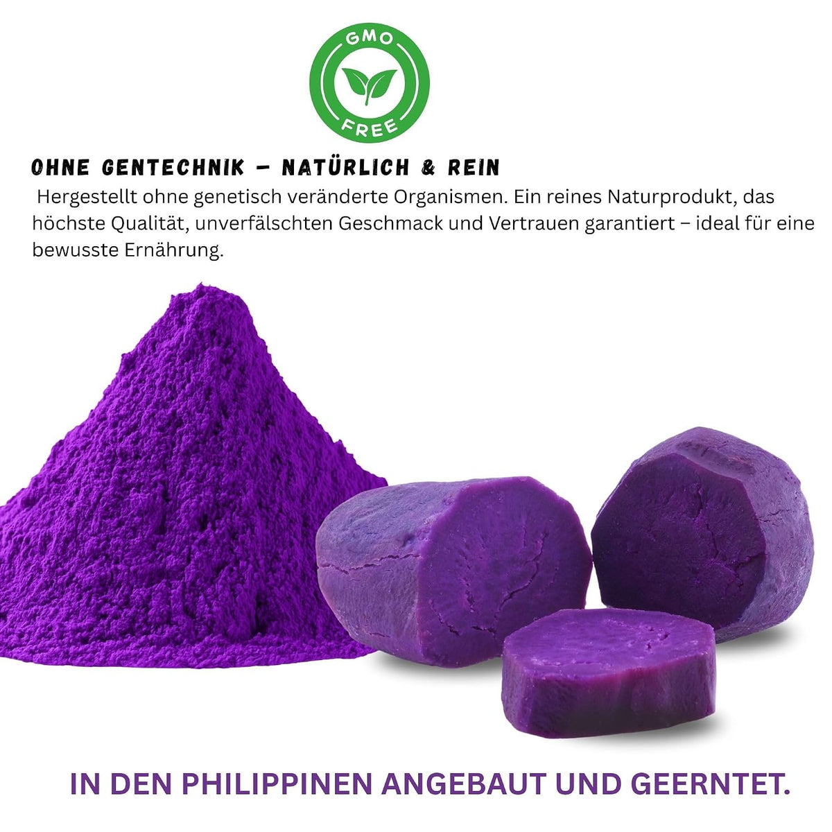 Bio Lila Süßkartoffel Pulver, 100g ideal für Ube Purple Latte, Smoothies, backen