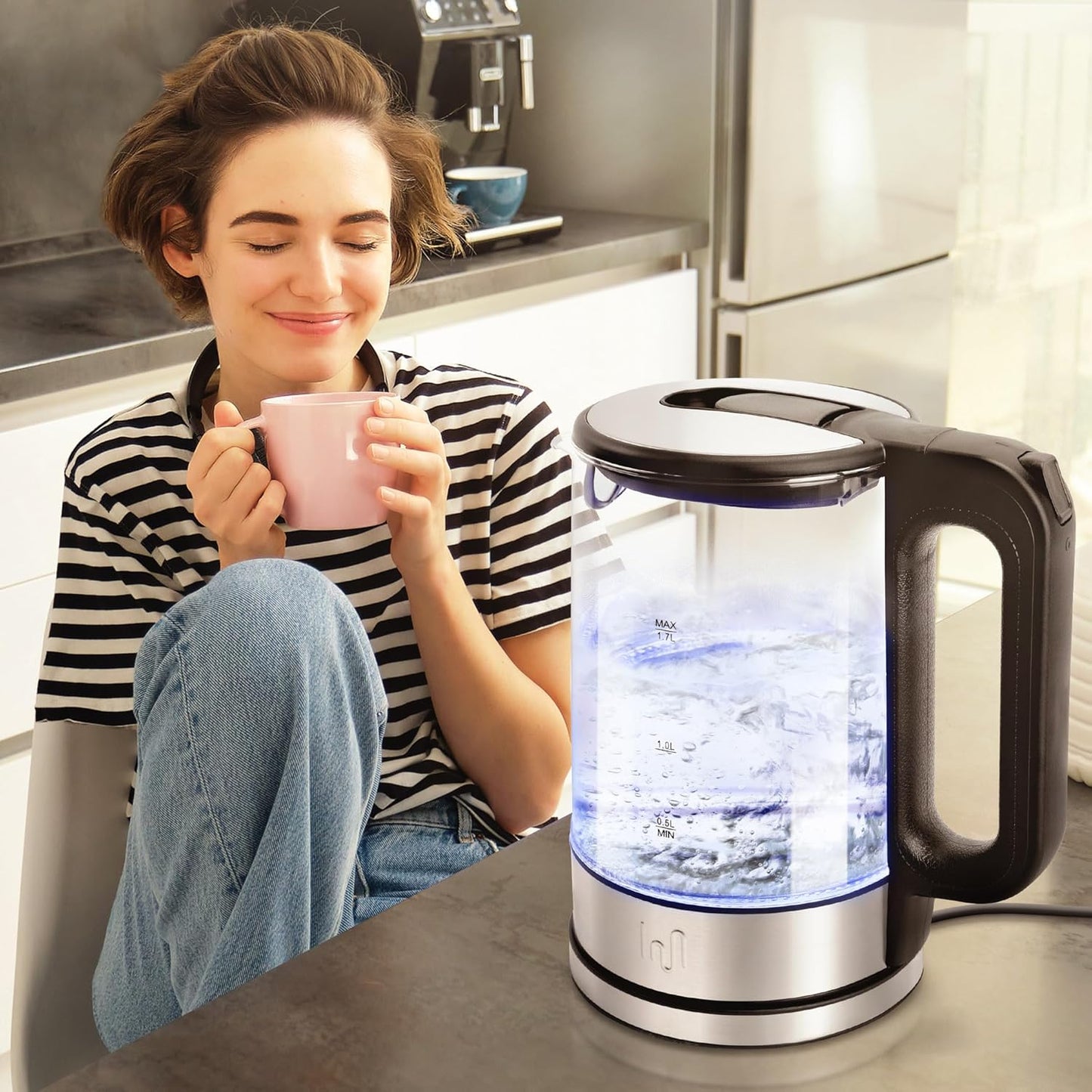 LED Glas Wasserkocher 1.7L Classic