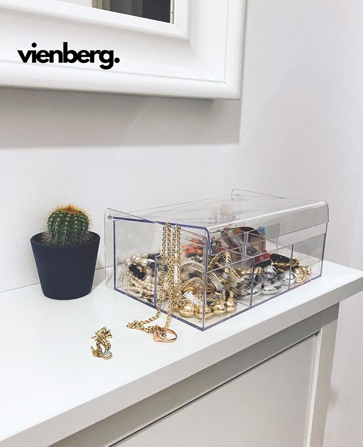 Acryl Teebox & Schmuck-Organizer – Transparente Aufbewahrungsbox mit 6 Fächern