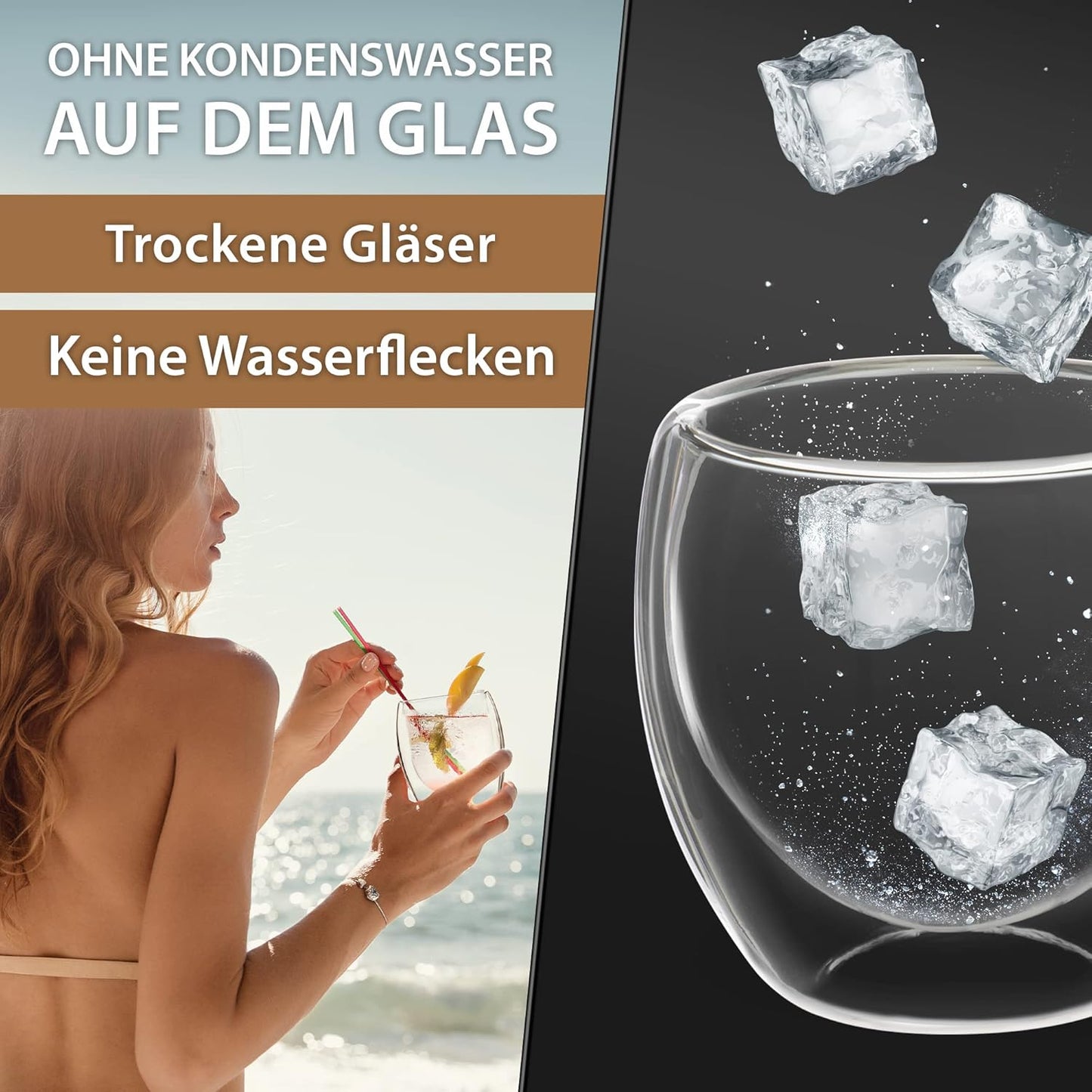 4x 80ml doppelwandige Espresso-Gläser, Tee Gläser mit Schwebeeffekt