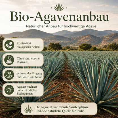 Bio Inulin Pulver aus Agave 180g – Ballaststoffreiches Inulin Pulver, vegan, ohne Zusätze, fein lösl, 180gich