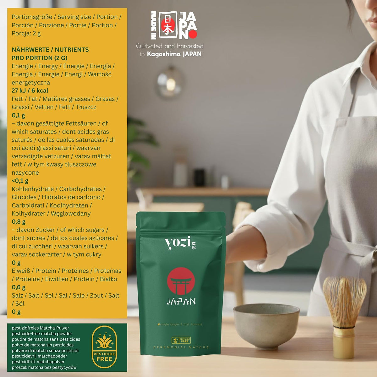 Yozi Super Ceremonial japanisches Matcha-Pulver aus Kagoshima, 80g