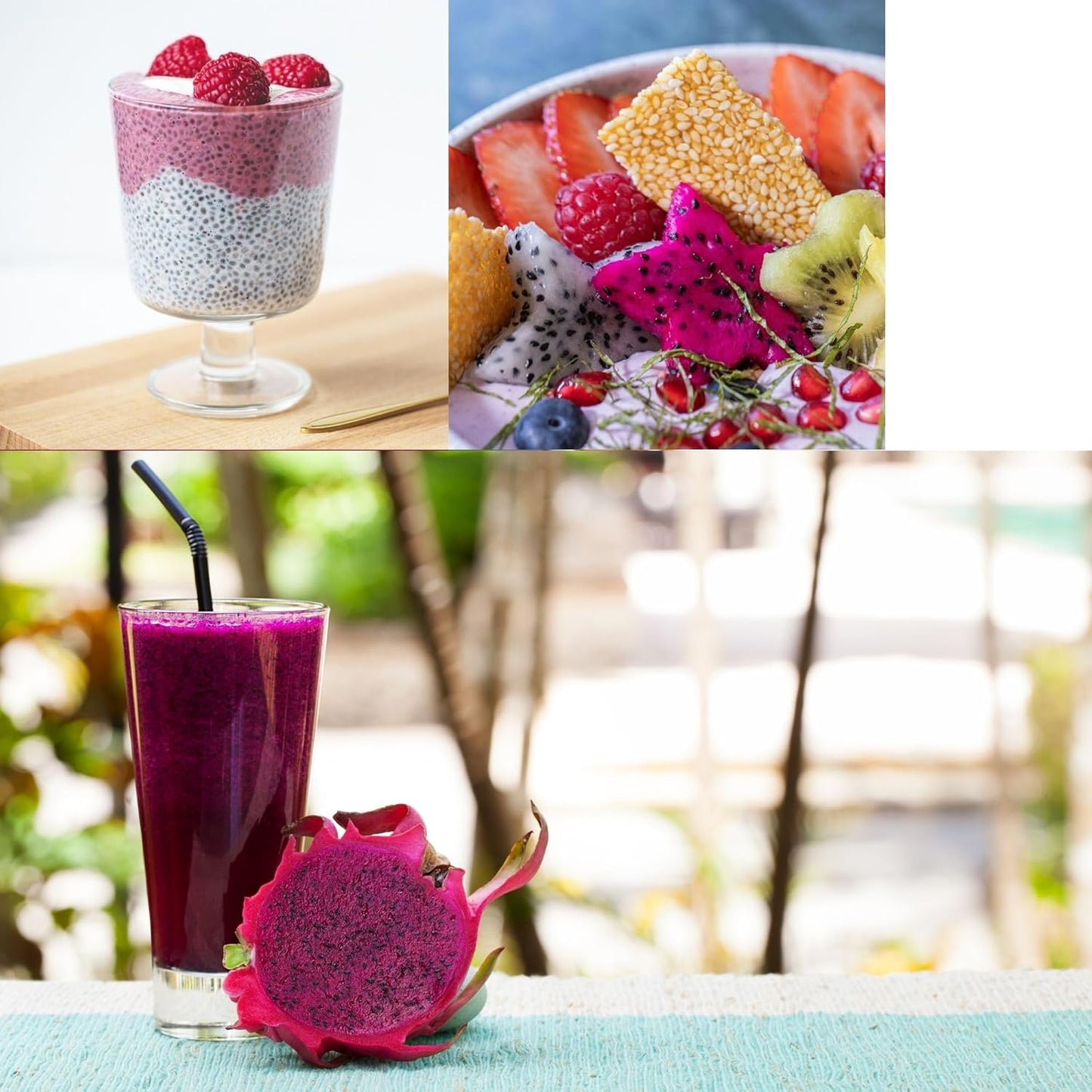 Biomatea Premium Drachenfrucht Pulver | rein, naturbelassen & ohne Zusätze | 100 g Pitaya Powder