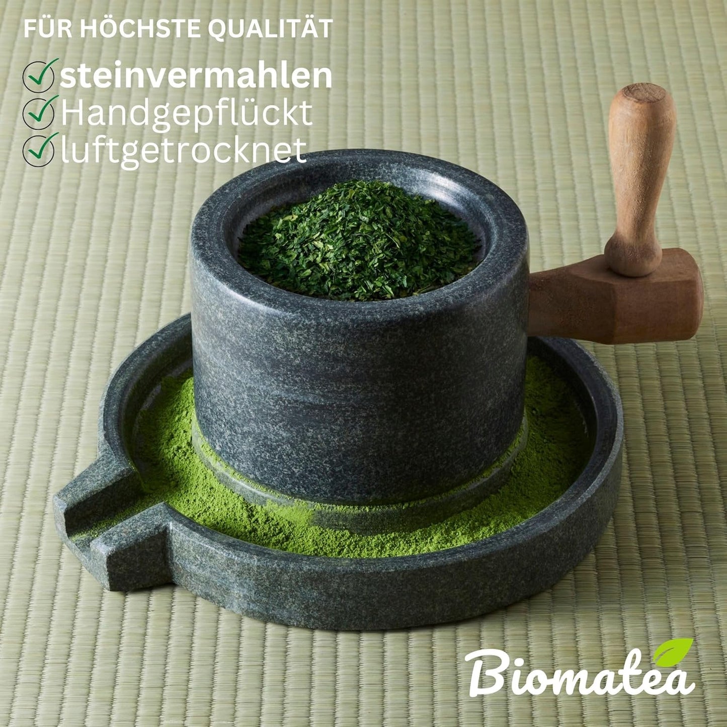 Biomatea Ceremonial Ingwer Matcha, ohne Zucker, 50g