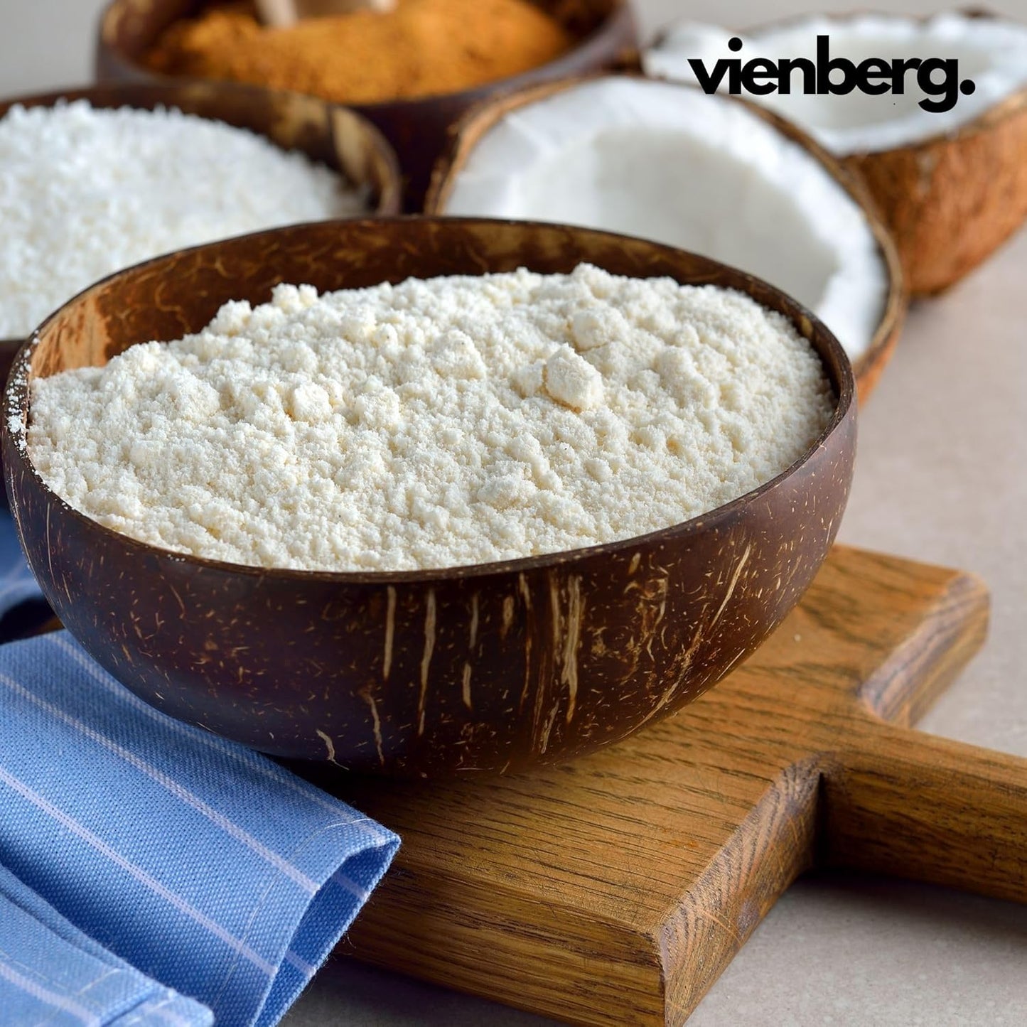 Bee´s Bites Kokosnuss Schalen Set – 2x Kokos-Bowl Schüssel + 2x Löffel – Handgefertigt, Vegan, Natürlich, Chemiefrei, Plastikfrei – Perfekt für Smoothie Bowls.