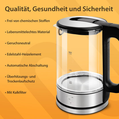 LED Glas Wasserkocher 1.7L Classic