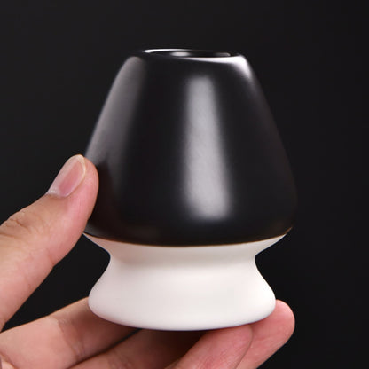 Matcha Besenhalterung aus Keramik – Grün-Weiß | Schwarz-Weiß | Weiß-Creme