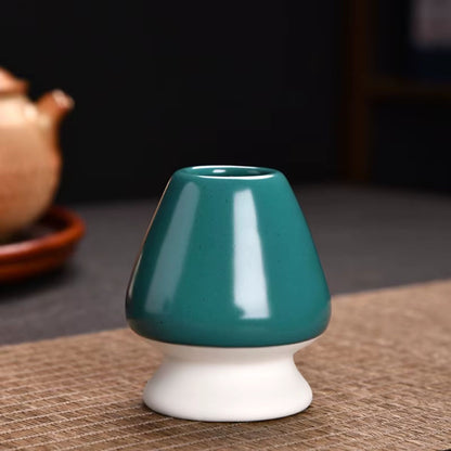 Matcha Besenhalterung aus Keramik – Grün-Weiß | Schwarz-Weiß | Weiß-Creme