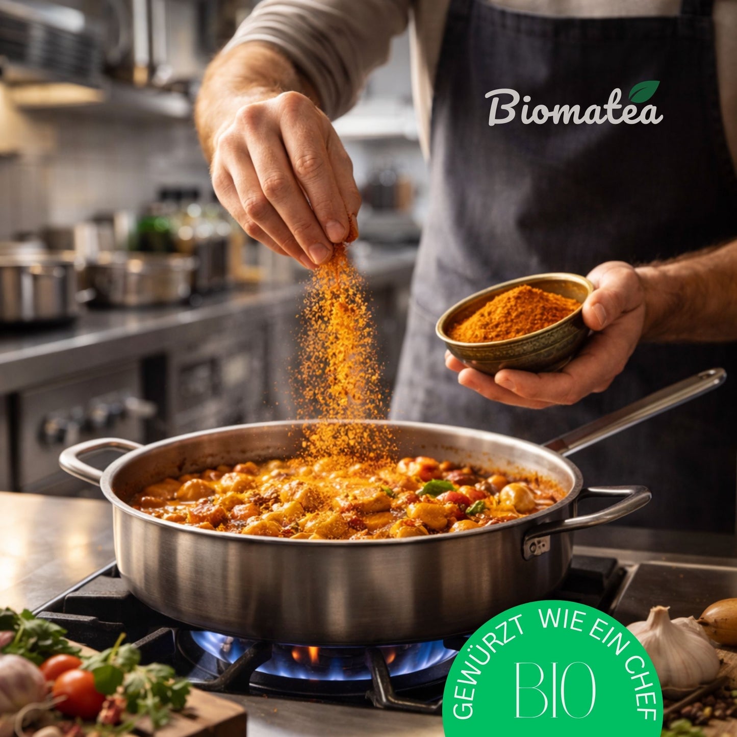 Bio Baharat Gewürzmischung – Orientalische 16 Gewürze Komposition – Made in Germany – Fein gemahlenes Premium Gewürzpulver, 150g