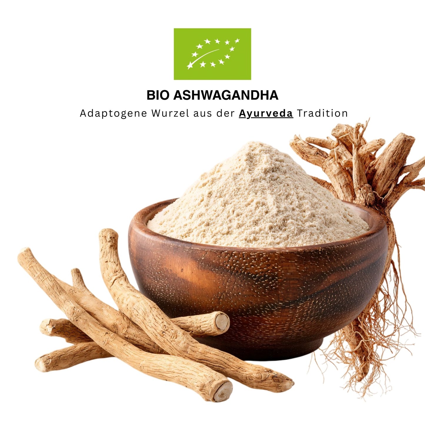 Bio Ashwagandha Wurzel Pulver | fein Gemahlen | Gewürze | Vegan