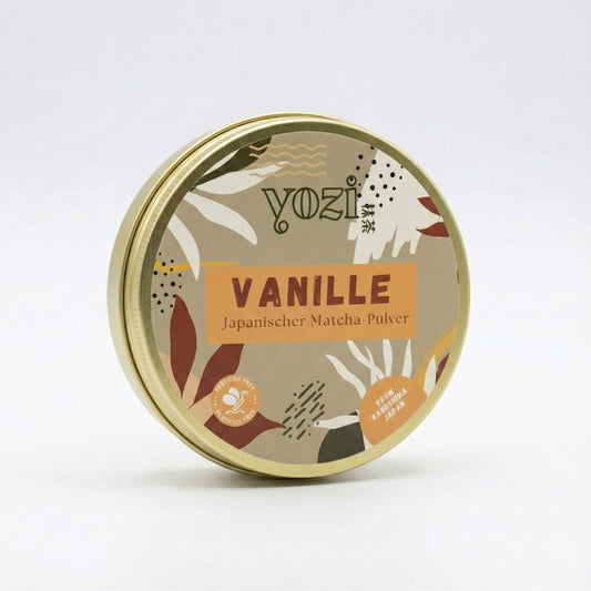 Ceremonial japanischer Matcha Tee Pulver mit Vanille Geschmack, 40g Dose