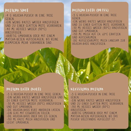 Biomatea Bio Hojicha aus Kagoshima – Gerösteter Japanischer Grüntee, Koffeinarm, 40g Dose