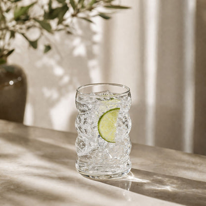 Bubble Matcha-Gläser 6er Set 400ml | Wellen-Design für Matcha Latte Glas, Iced Coffee & Smoothies Trinkgläser
