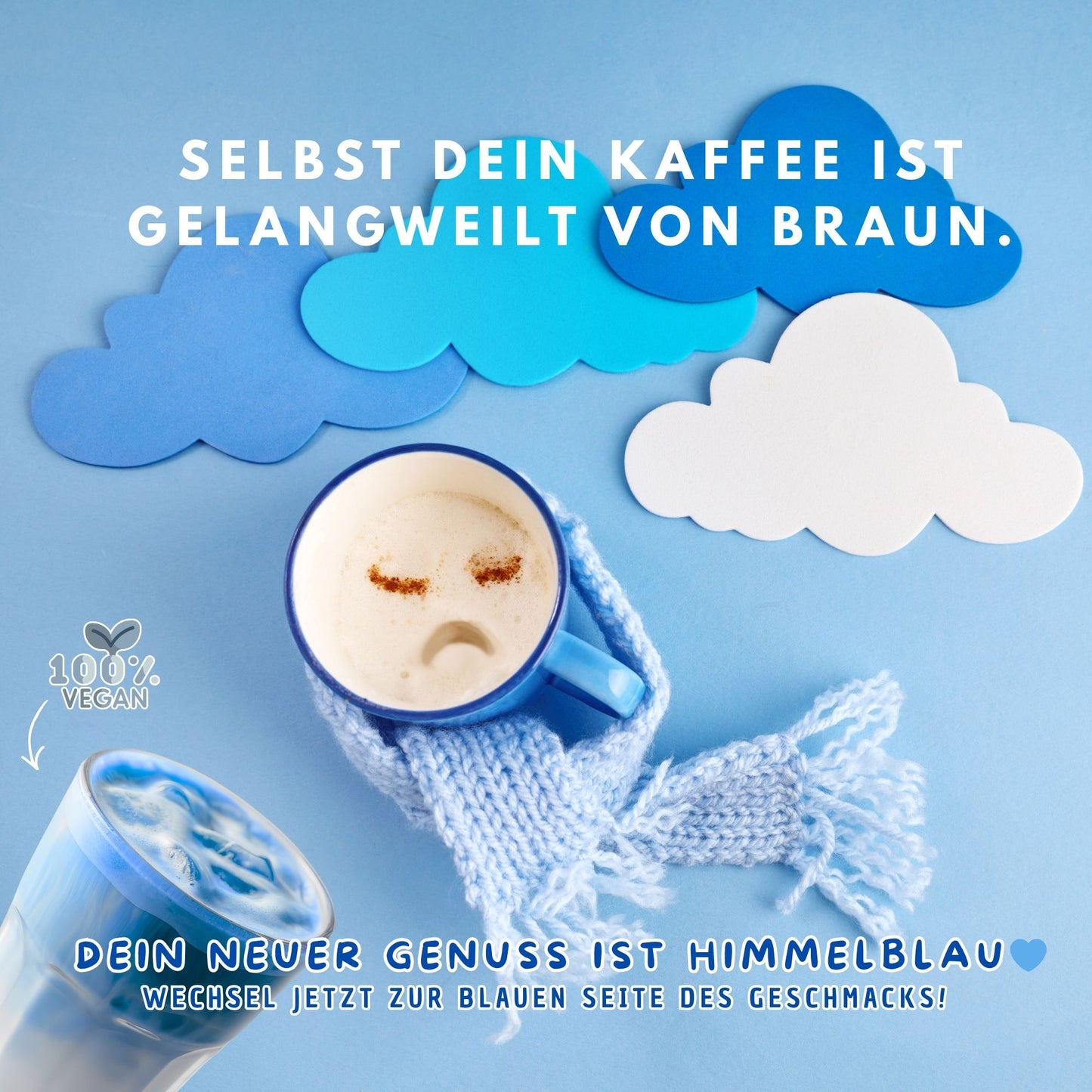 Blue Cloud Latte Pulver – Magischer Spirulina-Kokos Mix mit echter Vanille (150g)