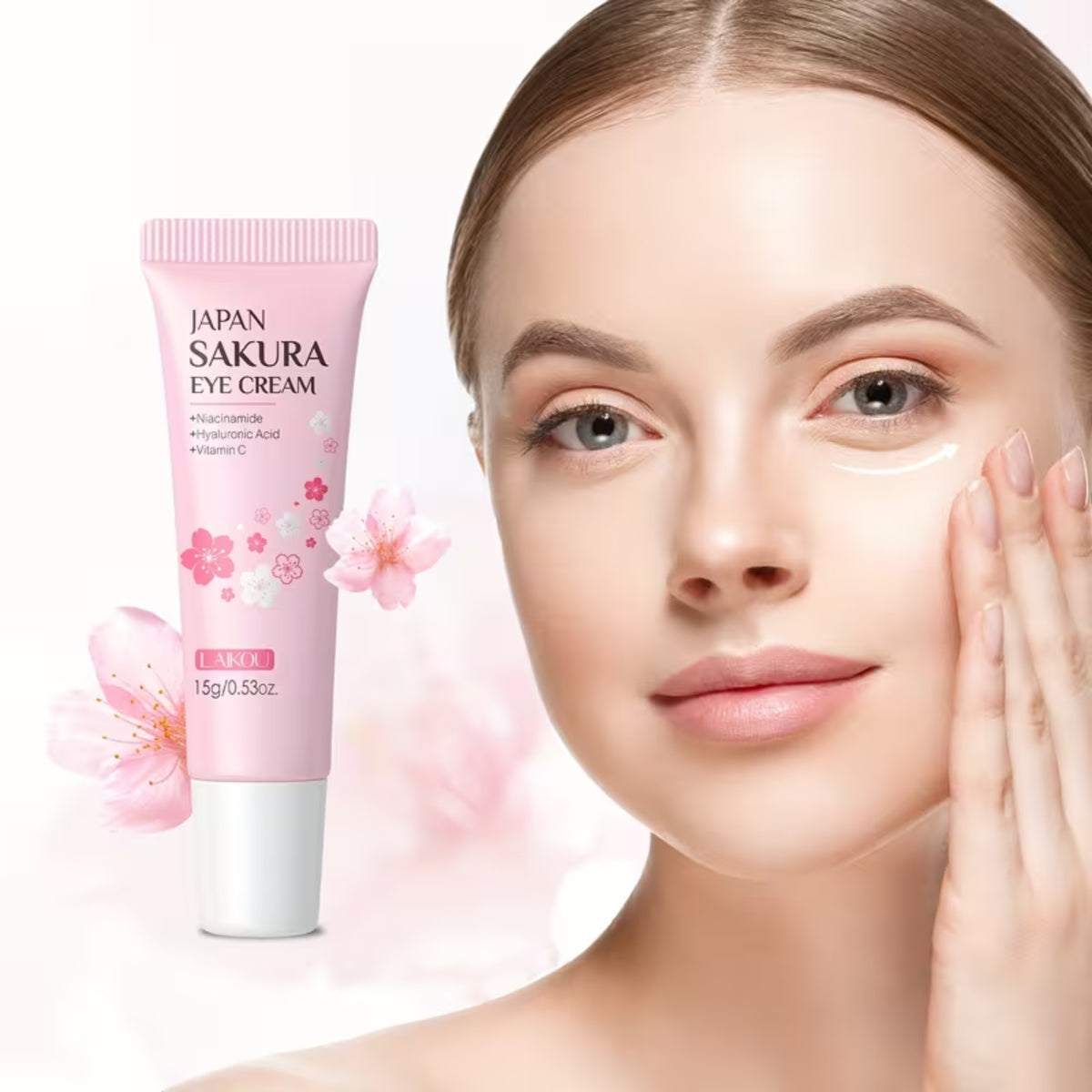 Sakura Gesichtspflege-Geschenkset, 4-teilig – Reinigung, Serum, Augencreme & Gesichtscreme