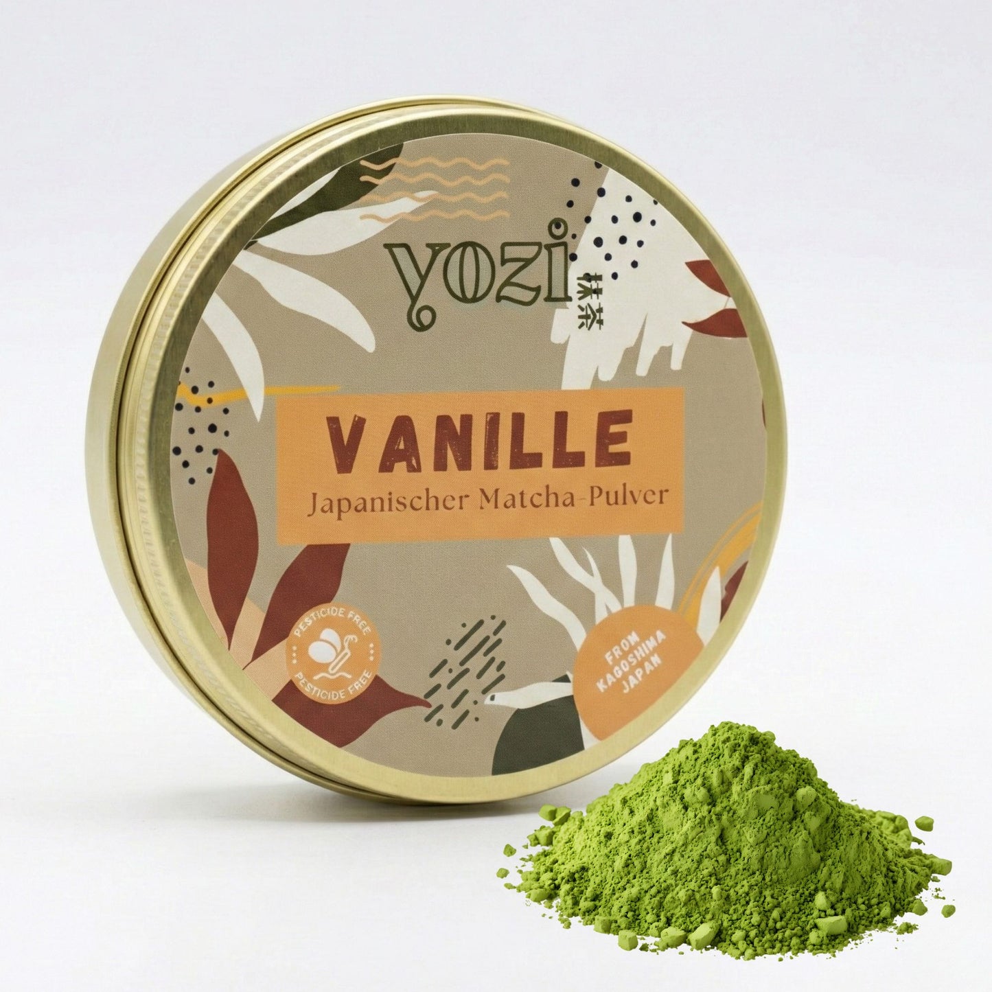 Ceremonial japanischer Matcha Tee Pulver mit Vanille Geschmack, 40g Dose