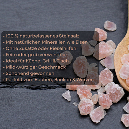 Biomatea Gourmet Series Himalaya Kristallsalz Weiß-Rosa – Fein Gemahlen – Naturbelassenes Steinsalz 500g
