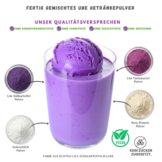 Ube Latte Mix instant "Balance" – Natural Mix (Zuckerfrei & Reisprotein) Yamswurzel Pulver