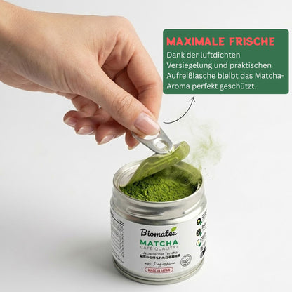 HIWA Matcha Tee Pulver aus Japan Kagoshima 30 g Dose mit Aufreißlasche, Cafe Qualität Culinary