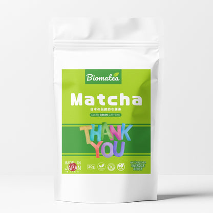 Biomatea Matcha aus Japan Geschenkidee mit Botschaft, 30g – Vegan & Zuckerfrei
